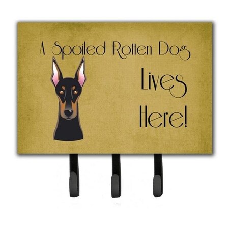 Carolines Treasures Carolines Treasures BB1493TH68 Doberman Spoiled Dog Lives Here Leash & Key Holder BB1493TH68